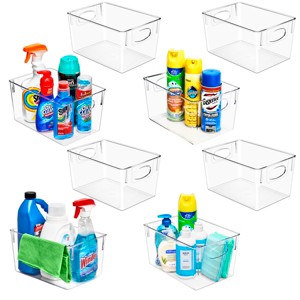 Sorbus Medium Clear Plastic Storage Bins, Clear Organizer Bins with Handle for Cleaning Supplies, Under Sink, Bathroom Organizers and Storage - 1 of 4