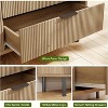 59" Modern Fluted 6 Drawer Dresser, Wide Chest with Metal Handles and Legs, Wooden Storage Cabinet TV Stand for Bedroom or Living Room, Oak / White - 3 of 4