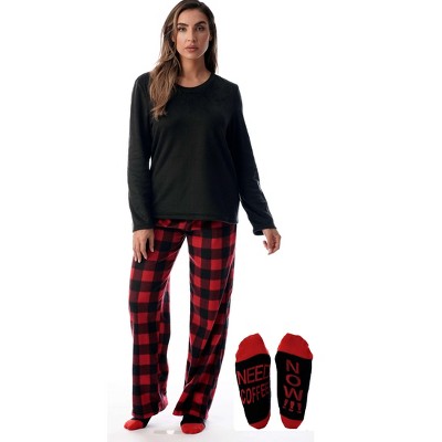 Just Love Ultra-Soft Womens Pajama Pant Set with Matching Socks with Sayings / Christmas Pajamas