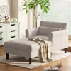 Mjkone 37'' Ice Velvet Chaise Lounge Sofa Couch - 3 of 4