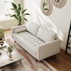 Tree City - 70" Faux Upholstered Mid-Century Modern Leather Square Arm Sofa - 2 of 4