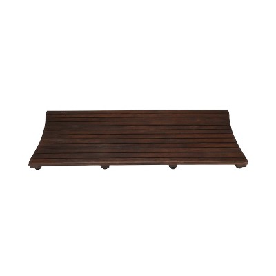 40"x20" Wide Teak Wood Non-Slip Bathroom Floor Mat Dark Brown - DecoTeak