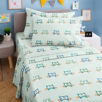 Kids 4 Piece Bed Sheet Set - Cute & Cozy Wrinkle-Resistant with Vibrant Designs - CGK Linens.