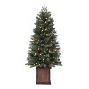 Haute Décor 4.5' Pre-lit Brookdale Fir Potted Artificial Christmas Tree with Dual Color LED Lights - 2 of 4