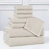 Viscose Cotton Blend Medium Weight Soft Textured Diagonal Ribbed Towel Set by Blue Nile Mills - 2 of 4
