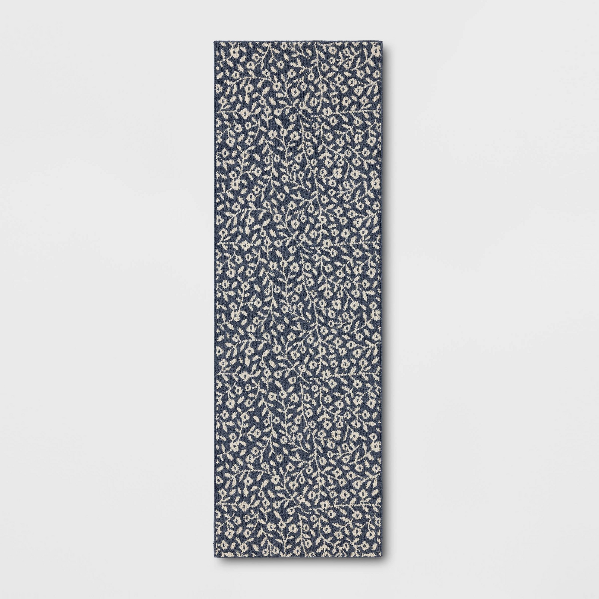 28"x84" Botanical Washable Runner Rug Indigo - Threshold™