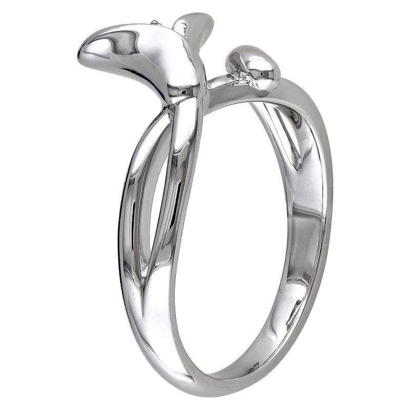 0.011 CT. T.W. Diamond Calla Lily Ring in Sterling Silver (GH) (I1:I2), 3 of 5