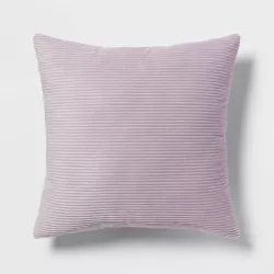 Square Plush Corduroy Decorative Throw Pillow Light Purple - Room Essentials™