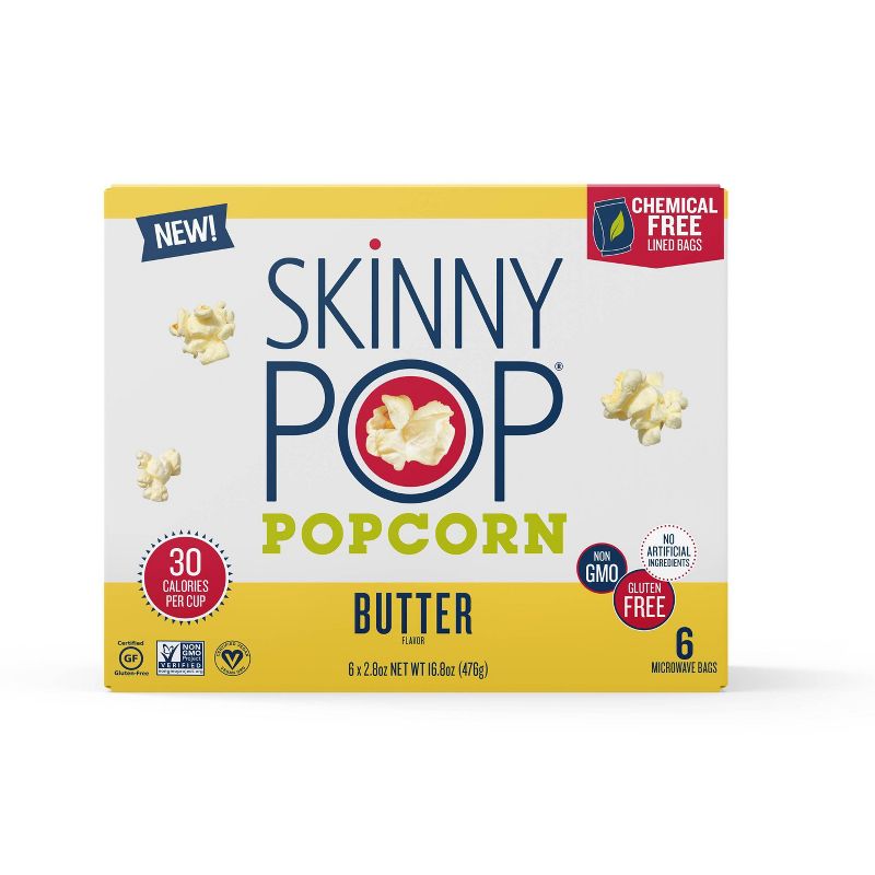 SkinnyPop Microwave Butter Popcorn - 16.8oz, 1 of 6