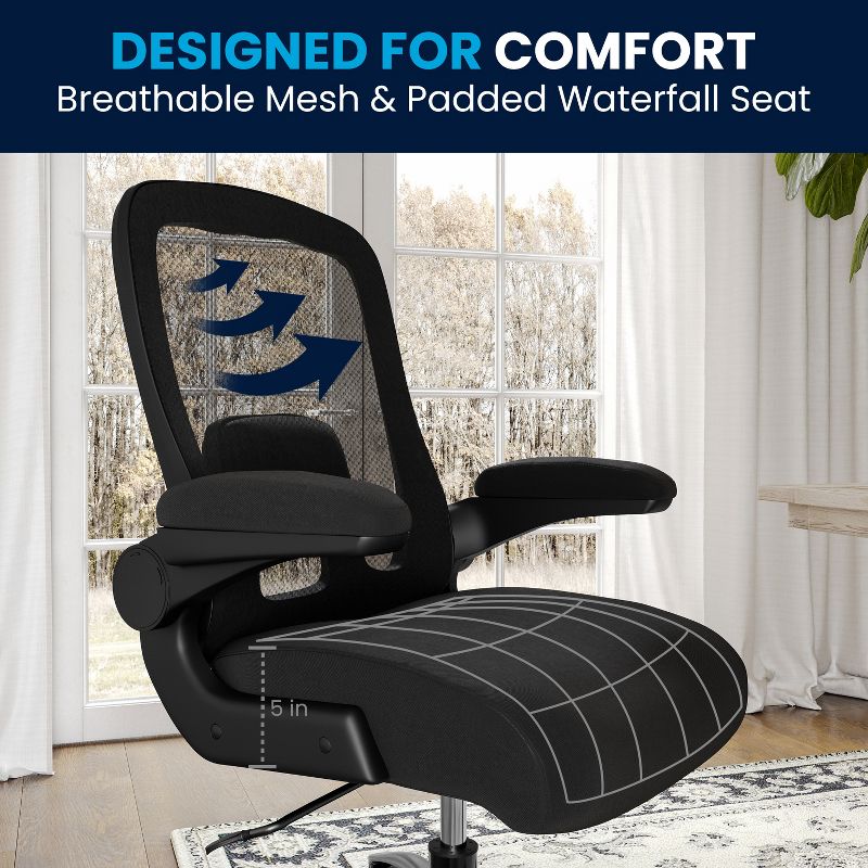 Flash Furniture HERCULES Series Big & Tall 500 lb. Rated Mesh Executive Swivel Ergonomic Office Chair with Adjustable Lumbar, 5 of 20