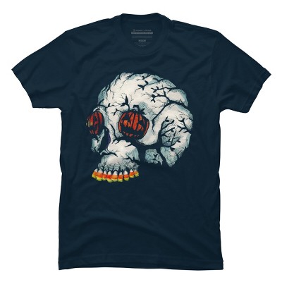 Men's Design By Humans Halloween Skull By LVBArt T-Shirt