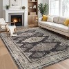 Living room washable area carpet, soft retro bedroom carpet, classic retro foldable low fluff indoor carpet - 2 of 4