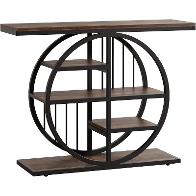 Tribesigns 5-Tier Narrow Console Table with Circle Base
