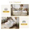 Twin Size Daybed with Trundle, Metal Twin Size Day Bed, Sofa Beds Frame with Pull Out Bed, No Box Spring Needed, for Living Room, Bedroom - 4 of 4