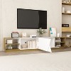 Famapy Modern Oak & White TV Stand Entertainment Center– Cable Management + Open/Enclosed Storage - 2 of 4