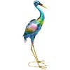 Sunnydaze Metal Crane Outdoor Garden Statues Sculptures - 29" H - Set of 2 - 2 of 4