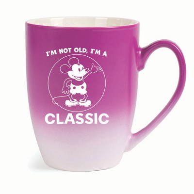 Elanze Designs I'm Not Old I'm A Classic Two Toned Ombre Matte 10 ounce New Bone China Coffee Tea Cup Mug, Pink and White