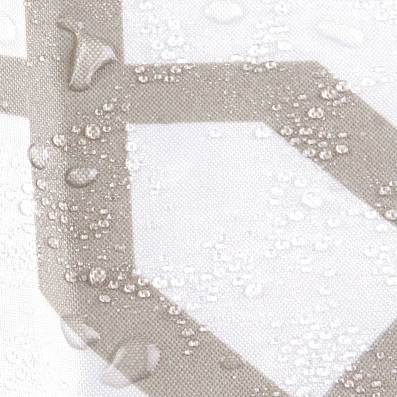 iDESIGN 72&#34;x72&#34; Trellis Fabric Shower Curtain Stone Gray/White, 5 of 6