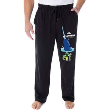 Elf The Movie Men's Mr. Narwhal Loungewear Sleep Bottoms Pajama Pants Black