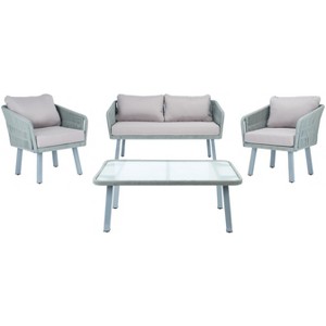 Kerson 4 Piece Rope Living Set - Indoor/Outdoor - PAT7519 - Safavieh - 1 of 4
