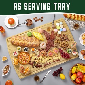 Large Bamboo Cutting Board, XL Wood Cutting Boards for Kitchen, Organic Wooden Butcher Block and Chopping Board for Meat and Vegetables - 1 of 4