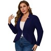 Coolmee Women Large Size Casual Blazer Open Front Long Sleeve Ruffle Hem Work Office Cardigan Jackets - 3 of 4