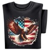 Collections Etc Majestic Patriotic Soaring Bald Eagle Flag Short Sleeve Graphic T-Shirt - 2 of 4