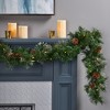 2 Pack LED Artificial Pine Garland, 9'x10" Christmas Garland With 20 Pine Cones, 50 LED Lights And 160 Tips, Holiday Pre-Decorated Christmas Garland - 2 of 4