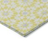 Yellow Ivory And Gray Floral Medallion Washable Indoor Outdoor Area Rug - 4 of 4