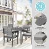 Martha Stewart Bedford Indoor-Outdoor Patio Set with 60" Table and 6 Dining Chairs with Brushed Woodgrain Aluminum Finish and All-Weather Seat Cushion - 4 of 4