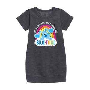 - Blue's Clues & You! - All The Colors Of The Rainbow Are Beautiful Graphic Short Sleeve Fleece Dress - 1 of 3