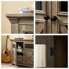 Farmhouse Sideboard Buffet Cabinet With 2 Glass Doors, Floor Storage Cabinet With Adjustable Shelves, Accent Coffee Bar Table For Kitchen - 4 of 4