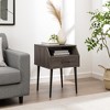 TIRAMISUBEST Contemporary Angled Nightstand ¨C Slate Grey - Light Gray Mobile File Cabinet - 3 of 4