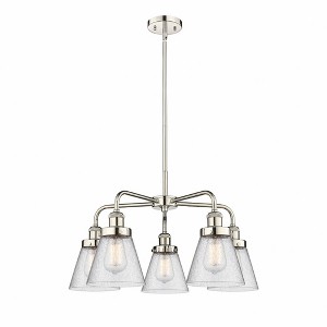 Cone - 5 Light Stem Hung Chandelier In Art Deco Style-14.75 Inches Tall and 24.25 Inches Wide - 1 of 1