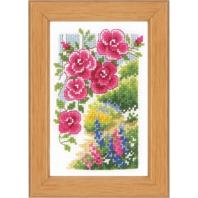 Vervaco Miniatures Counted Cross Stitch Kit 3.2"X4.8"-In My Garden (18 Count)