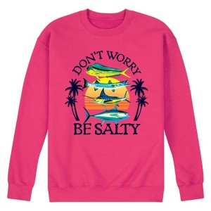 Men's - Instant Message - Don't Worry, Be Salty Graphic Fleece Sweatshirt - 1 of 4