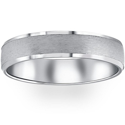 Pompeii3 10k White Gold 6mm Flat Comfort Fit High Polished Wedding Band  Mens Ring : Target