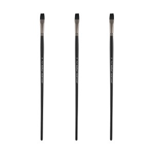 Black Swan Synthetic Red Sable Paint Brushes Flat Sets of 2- Professional Quality Long Handle Paint Brushes in Assorted Shapes and Sizes for Oil, - 1 of 4