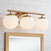 Possini Euro Design Meridian Modern Wall Light Soft Gold Hardwire 23" 3-Light Fixture Frosted White Globe Glass for Bedroom Bathroom Vanity Reading - 2 of 4