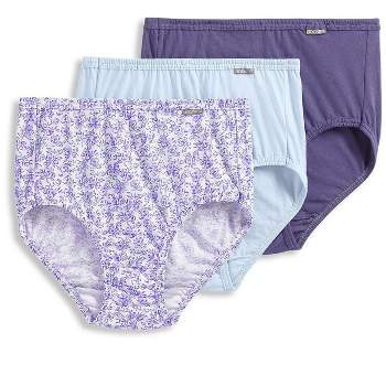 Jockey Women's Elance Breathe Brief - 3 Pack 7 Frosty Periwinkle/forever  Floral/turquoise Cloud : Target