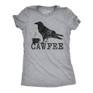 Womens Cawfee T Shirt Funny Coffee Drinking T Shirt Sarcastic Caffeine Joke - Crazy Dog Women's T Shirt - 1 of 4