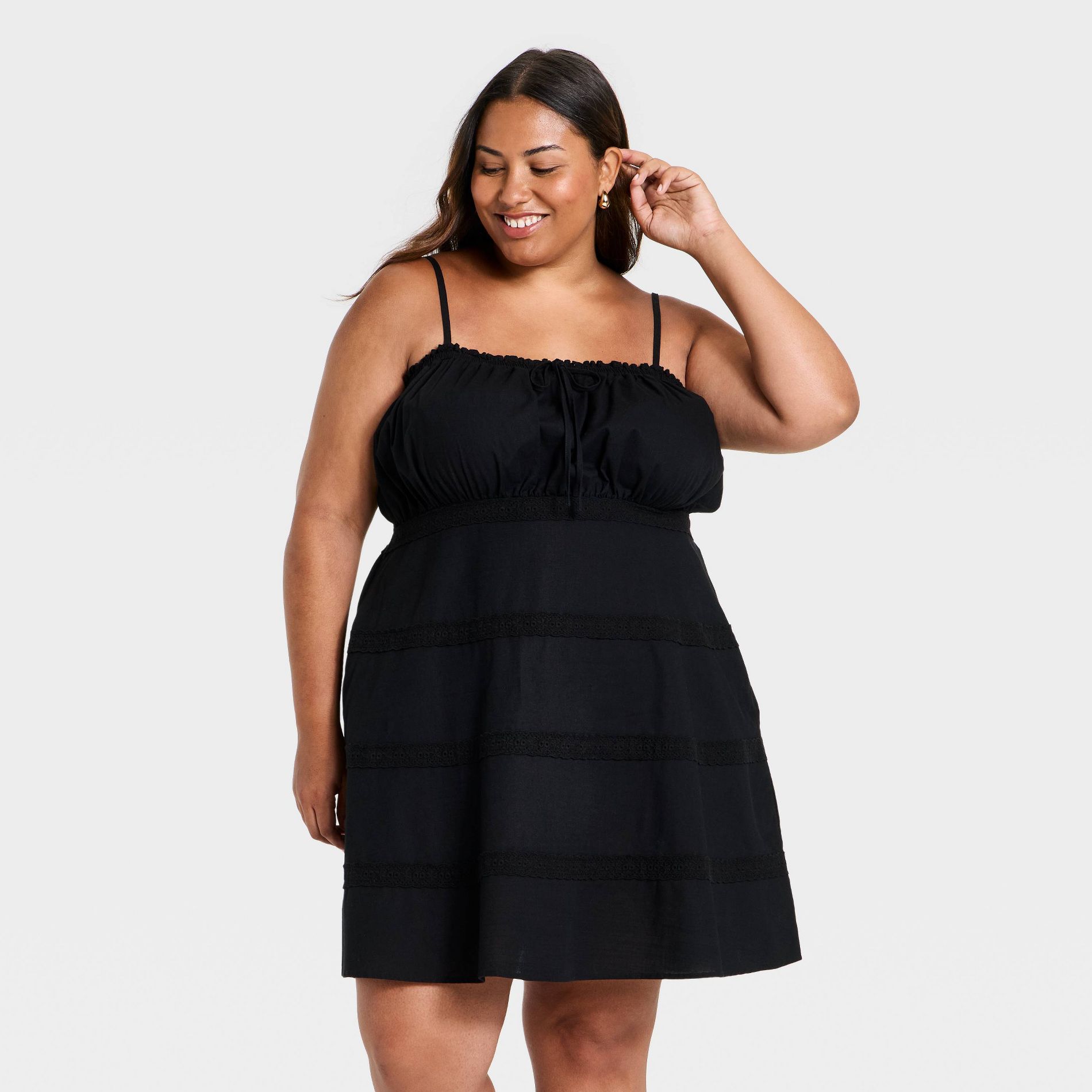Women's Plus Mini Empire Waist Dress - Ava & Viv™