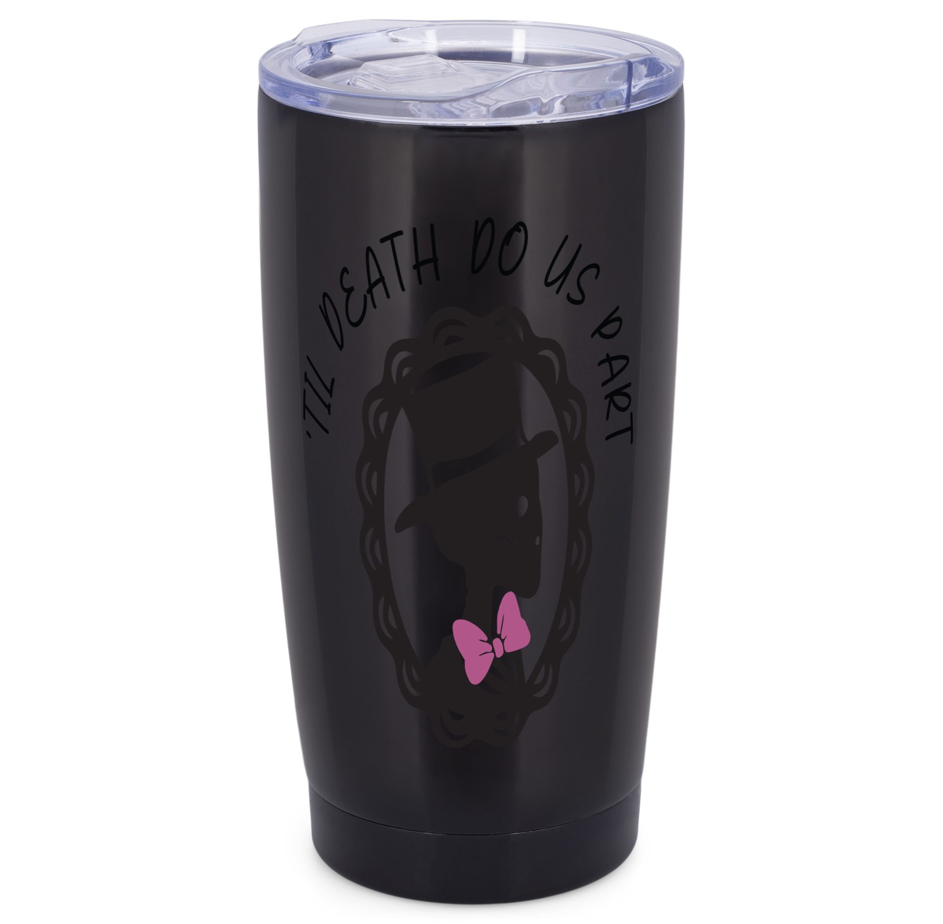 Elanze Designs Til Death Do Us Part Skeleton Groom Halloween Wrap-Around Design 20 Ounce Stainless Steel On-The-Go Coffee Mug, Thermal Travel Tumbler