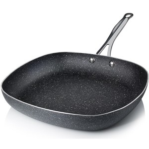 Granitestone 9.5" Square Nonstick Fry Pan with Stay Cool Handle, Black - 1 of 4