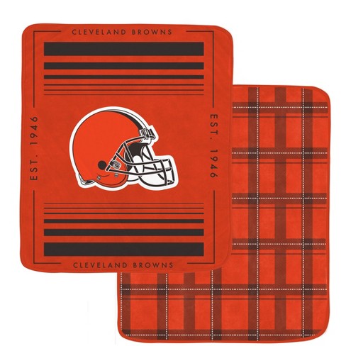 NFL Cleveland Browns Helmet Stripes Flannel Fleece Blanket