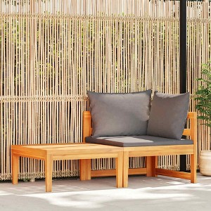 vidaXL Garden Lounge Set Dark grey, Natural wood - 1 of 4
