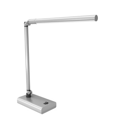 Hastings Home LED Contemporary Reading and Desk Lamp With 2 Adjustable Arms - White