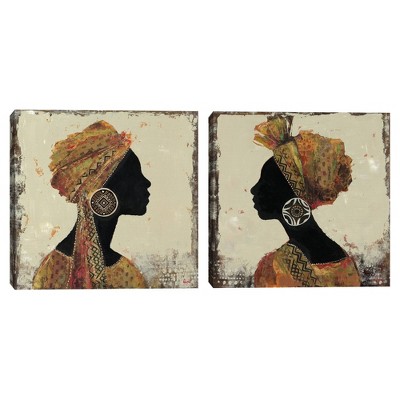 (Set of 2) 16" x 16" Sadwana I and II by Dupre Canvas Art Prints - Masterpiece Art Gallery