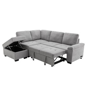 NicBex Modern Pull Out Sofa Bed Convertible Sleeper Sofa with Storage Ottoman and USB Port for Living Room - 1 of 4