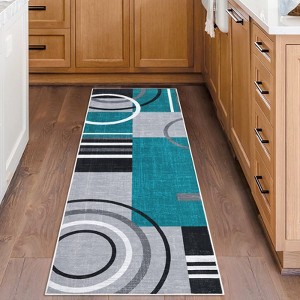 coucheta Geometric Abstract Washable Area Rug Living Room Rugs Non-Slip Soft Ultra-Thin Modern Throw Carpet - 1 of 4